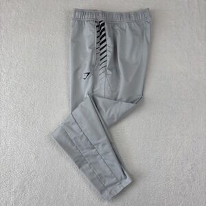 GYMSHARK Mens 'Sport Stripe Joggers' 3XL Gray Slim Fit Tapered Zip Pocket Pants